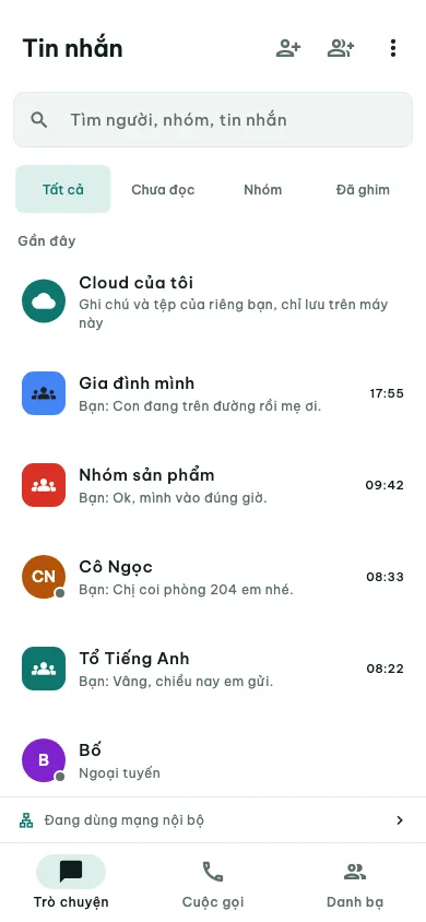 Chat LAN trên điện thoại